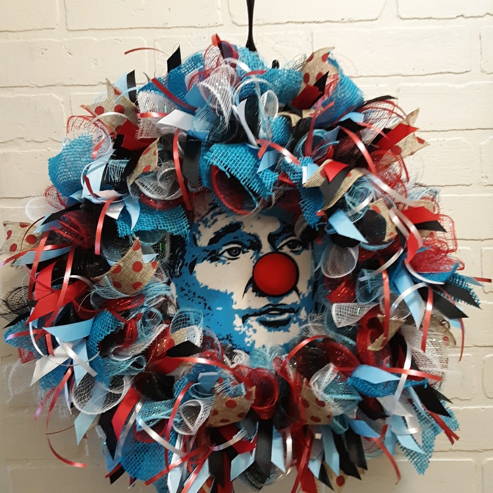 Deco Mesh Football Roger Wreath